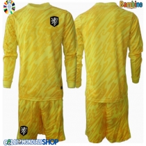 Maglie da calcio Olanda Portiere Seconda Maglia Bambino Europei 2024 Manica Lunga (+ Pantaloni corti)